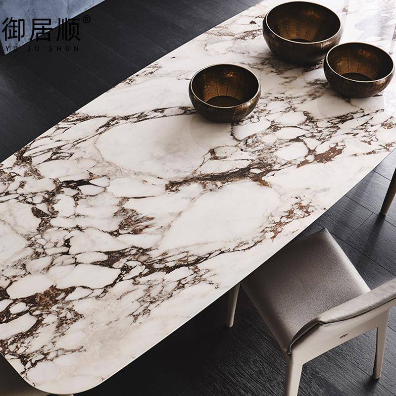 德利岩丰板桌高档别MOT墅设计师餐桌家用意式现代简约极大餐长餐