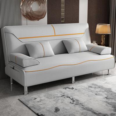 可折叠发床多功能现代JTR小户型两用沙发单简人双约人猫爪沙皮客