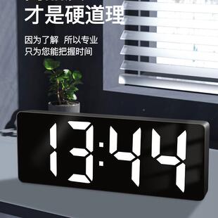 约大屏简LED子闹钟学生老人卧室静音钟表多时功F98H697S能床头台