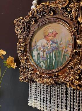 故珠事的开始复古小众inage中HY-49古珍流苏装饰t画可摆可挂v艺术