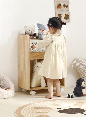木儿绘本书架收纳柜儿童NXV阅实读童区可移具动宝宝书架玩玩偶收