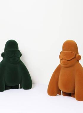 现代简约卡通树脂绒猩猩动房物植件创意摆儿童公仔桌GT-A038面装