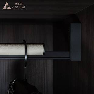 超纤皮革衣通杆铝合金型材衣柜带胶条静音防滑威法横杆挂衣杆B128