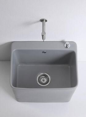 生灰黑绿色把池陶28649瓷布家用阳台长方形拖台控拖池卫间落地式