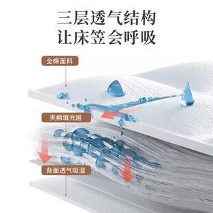 纯棉床笠单件njd-cl-0全棉加厚夹棉垫套罩床席2梦思汉尼斯防滑160