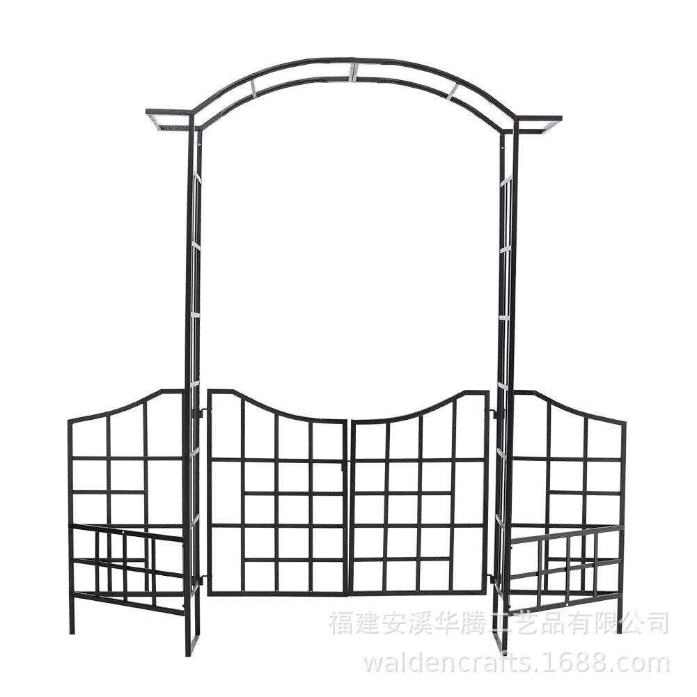 铁艺月季爬藤拱门带门篱笆