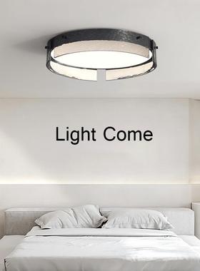 意极简端全铜吸顶玻灯黑色44082圆形卧室客房式书房创意璃高照明