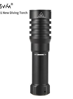 跨境新品D水M0DM001旋01SST20旋拧款陆双手用潜水电筒防水充18650