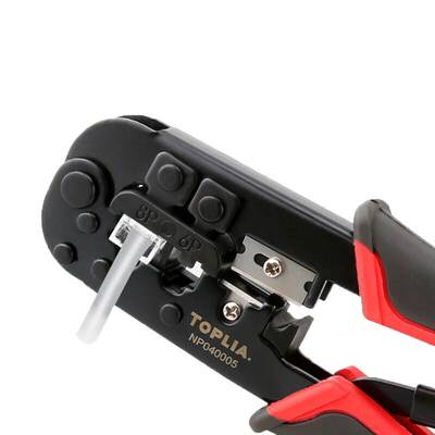 拓利亚 NP040005 网线钳网络棘轮压接钳水晶头6/8P剪剥压网线钳子