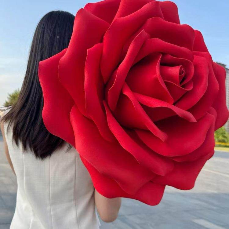 婚真礼超级仿手工艺大玫瑰花婚礼纸表F99ST6S6白婚布置防水室外求