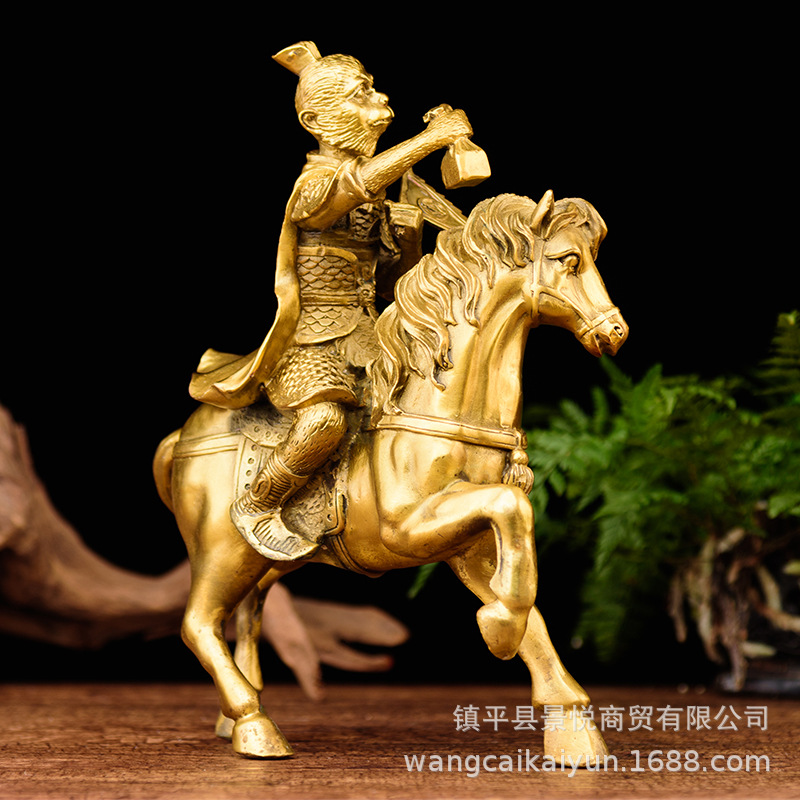 铜马上猴摆件马上猴铜马铜猴子摆件铜猴子骑马家居装饰工艺品