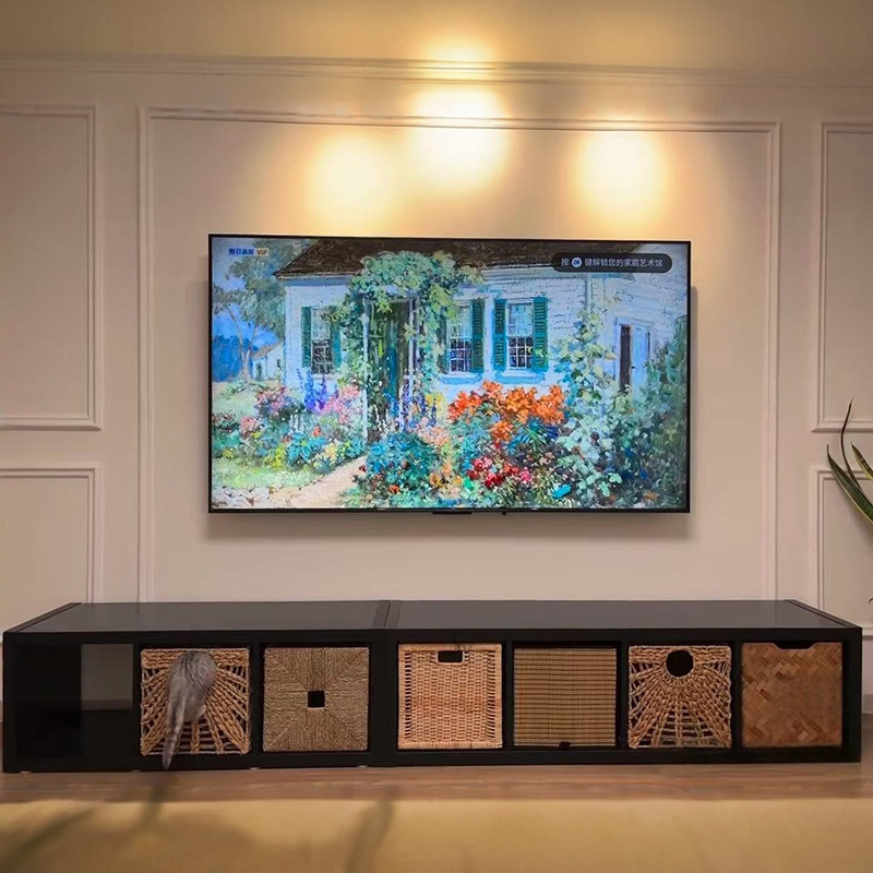 书柜黑色卡莱克格子柜沙发边柜收纳柜中古风书架落地置物组合柜子