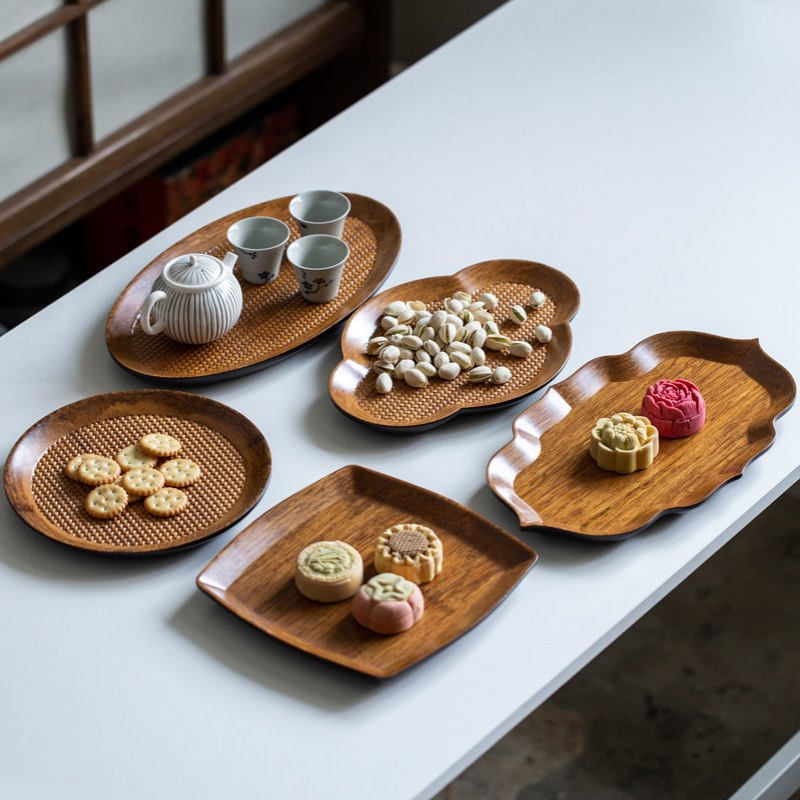 重竹干泡茶盘家用竹制小茶海陶瓷小型托盘简约干泡盘圆形果盘茶台