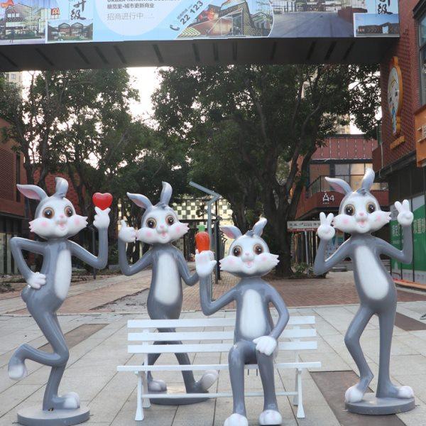 卡通兔子坐凳摆件公园林景区房地产动物摆件商场门店打卡美陈装饰,家居饰品,落地摆件,淘宝优惠券,粉丝福利购,淘宝优惠卷