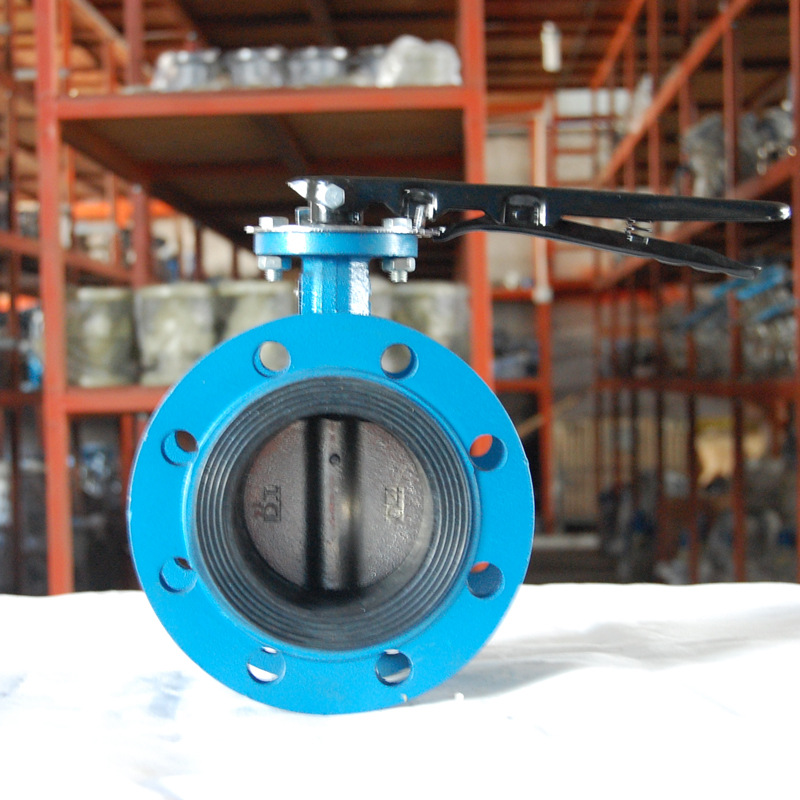 手柄法兰蝶阀D41J-16Q球墨铸铁双向调节x橡胶软密封阀门涡轮