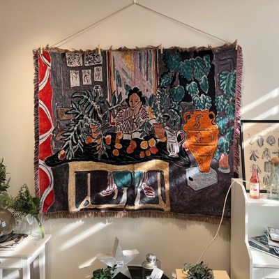 Henri Matisse Interior W伊特鲁里亚花瓶装饰毯沙发毯多用毯子