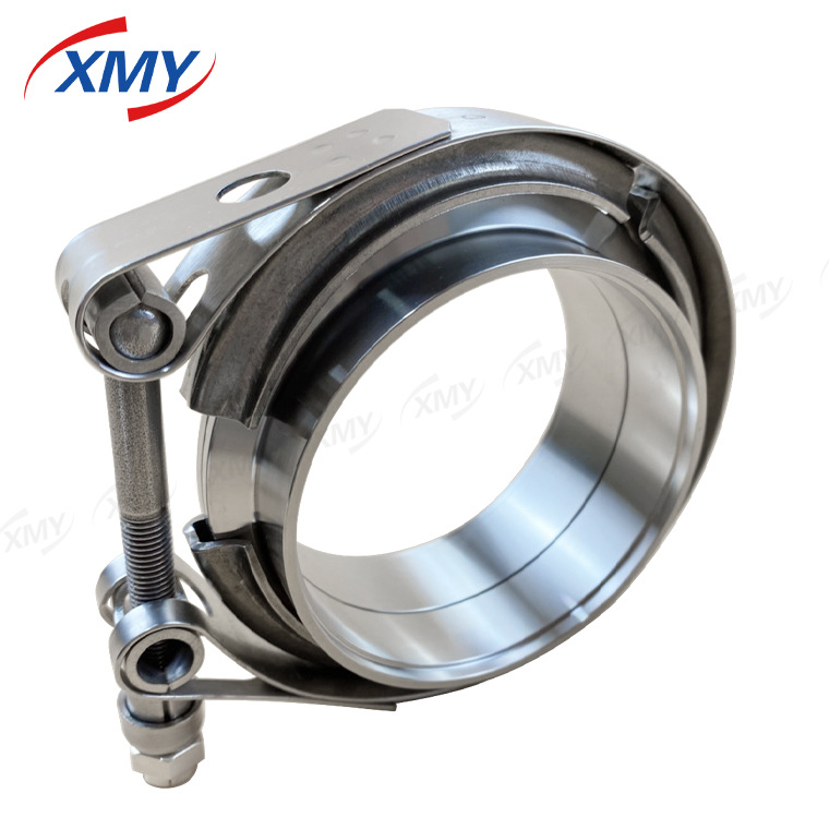 4英寸标准V型卡箍带法兰304不锈钢抱箍排气管管夹厂家直销