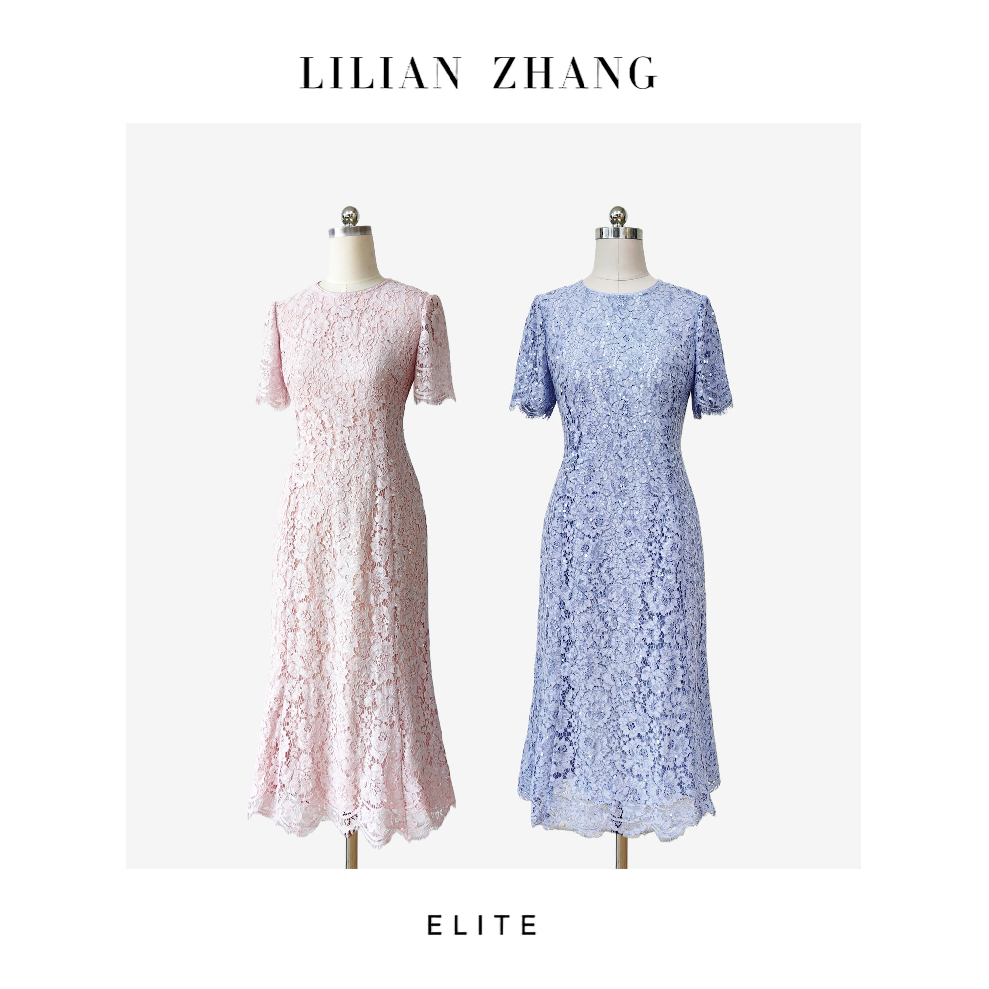 LILIANZHANG优雅刺绣Lace连衣裙