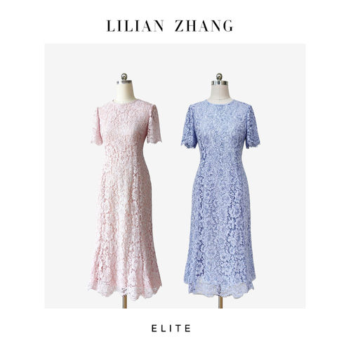 LILIANZHANG优雅刺绣Lace连衣裙