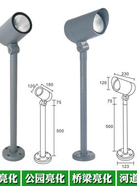 户外防水LED草坪灯公园广场庭院别墅照树灯24W30W绿色投光灯外壳