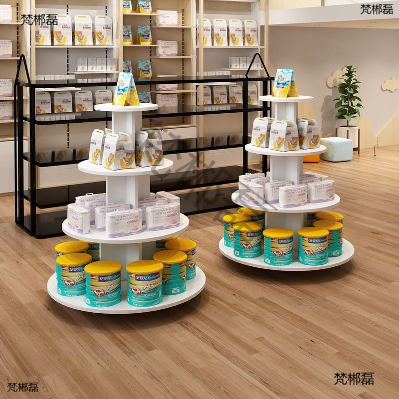 圆形中岛柜货架母婴店超市便利店酒水商场百货书店商用货架柜