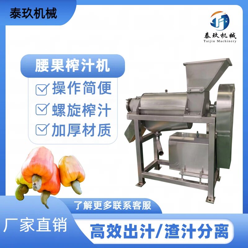 大型腰果去皮螺旋榨汁机刺梨榨汁设备可调节不锈钢腰果汁加工设备