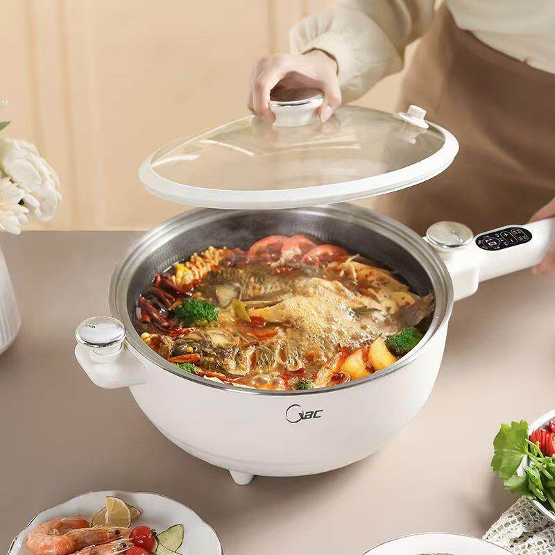 大容量加厚电炒锅炒菜一体式不粘锅多功能蜂窝家用带蒸笼电煮火锅