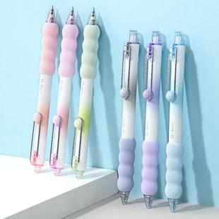小趴豆B73001-S架装中性笔CS双珠笔头书写顺滑软卧护套按动中性笔