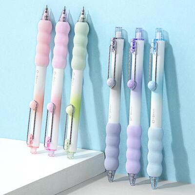 小趴豆B73001-S架装中性笔CS双珠笔头书写顺滑软卧护套按动中性笔