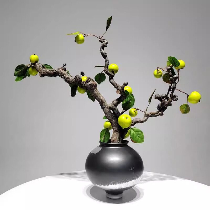新中式仿真绿植家居装饰假花果子花艺干枝酒店餐厅样板房角落摆件