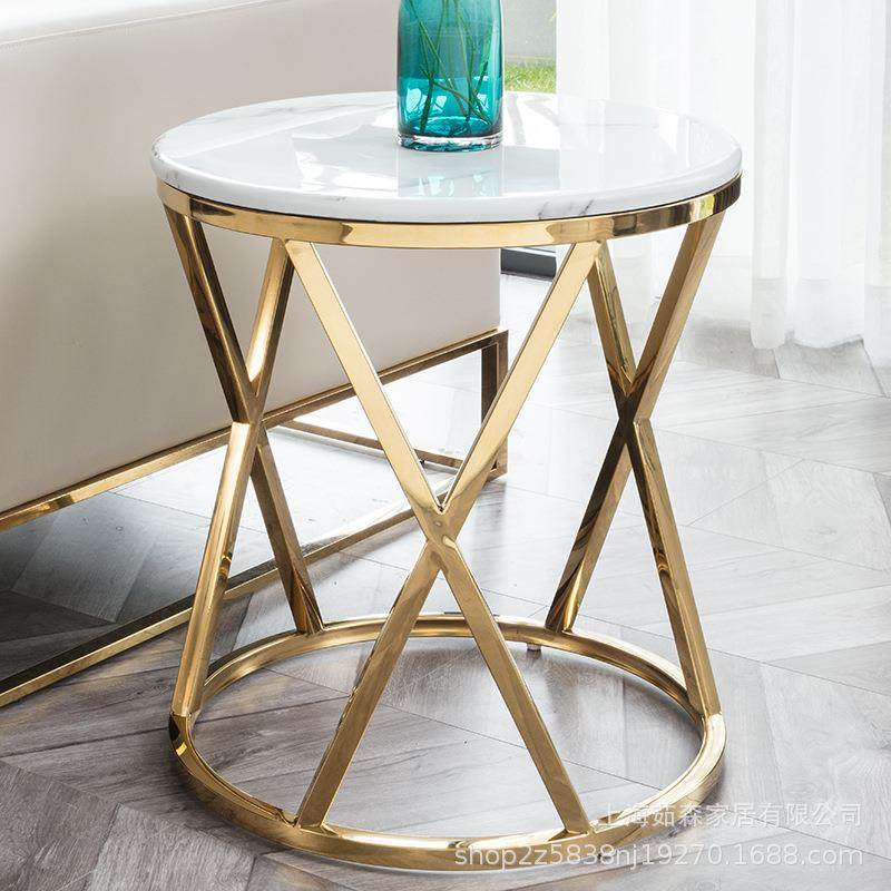 北欧茶几角几不锈钢轻奢小户型美式大理石沙发边几后现代简约,收纳整理,烫衣板及配件,淘宝优惠券,粉丝福利购,淘宝优惠卷