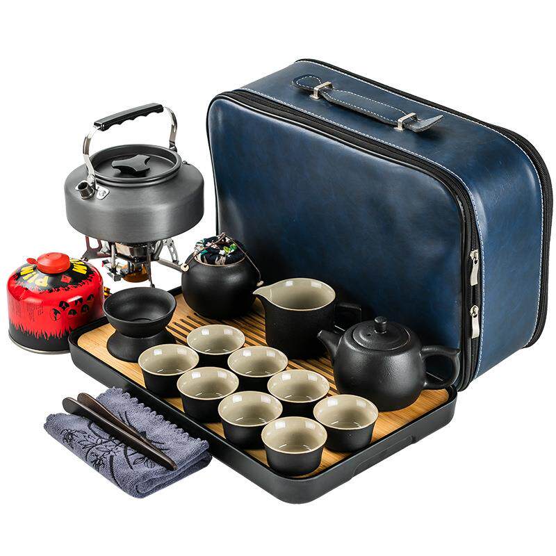 整套旅行茶具套装便携包户外功夫车载野外露营泡茶带烧水壶煮茶炉