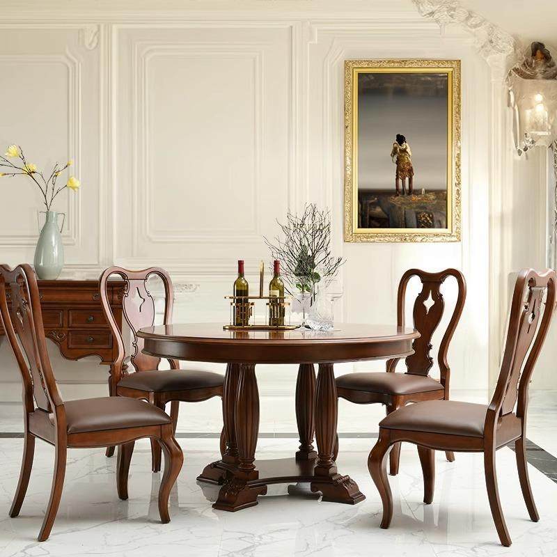 美式乡村高端大气樱桃木六人圆餐桌艺术拼花中古全实木餐桌子组合,机械设备,其他机械设备,淘宝优惠券,粉丝福利购,淘宝优惠卷