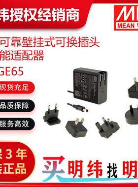 明纬电源NGE65系列5V9V12V15V18V24V48V可换插头绿能适配器