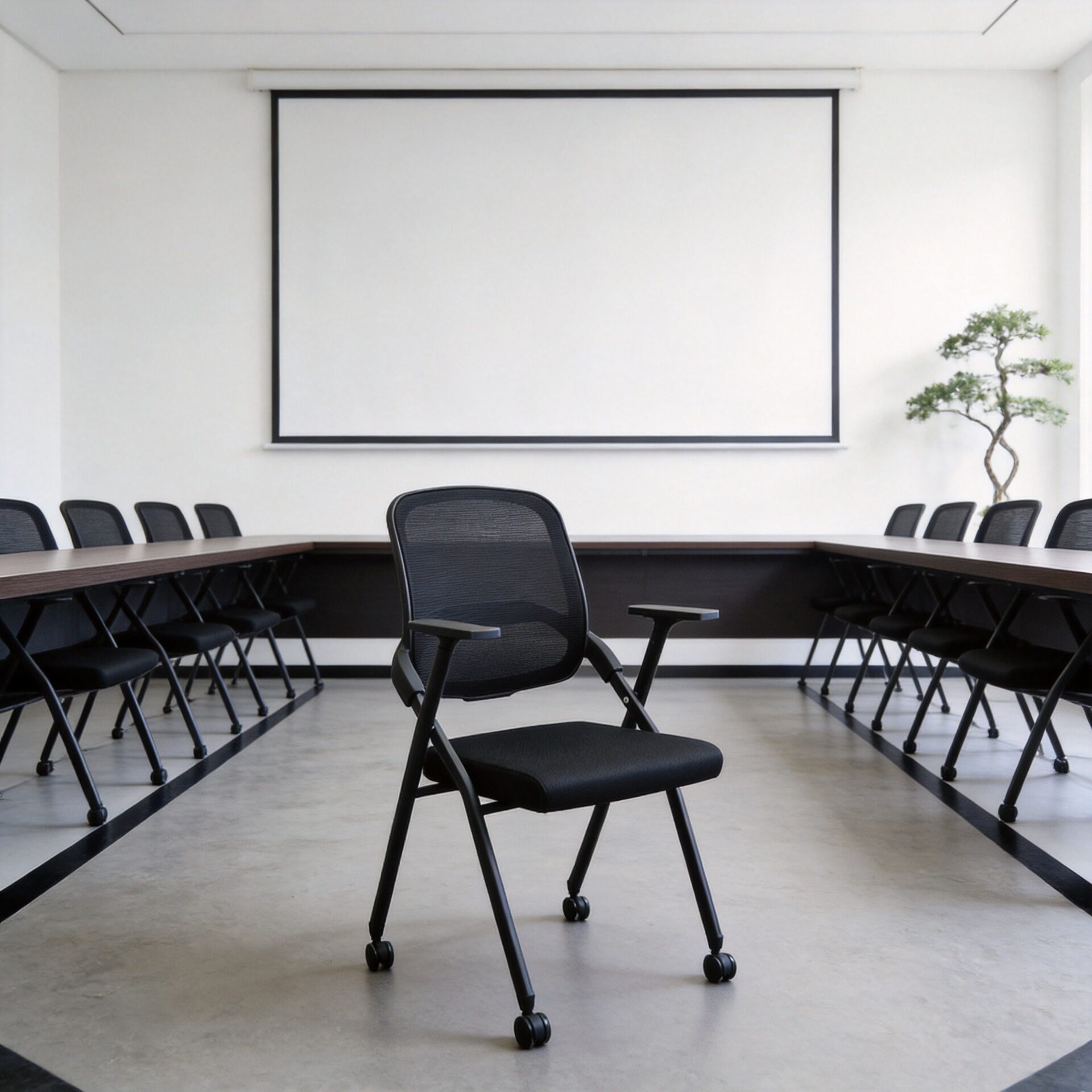 带写字板折叠培训桌椅一体桌凳会议室学生椅带桌板会议椅子办公室