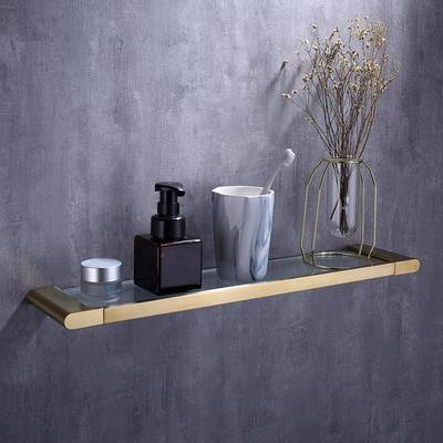 HIDEEP不锈钢拉丝金卫生间淋浴挂墙式置物架25213