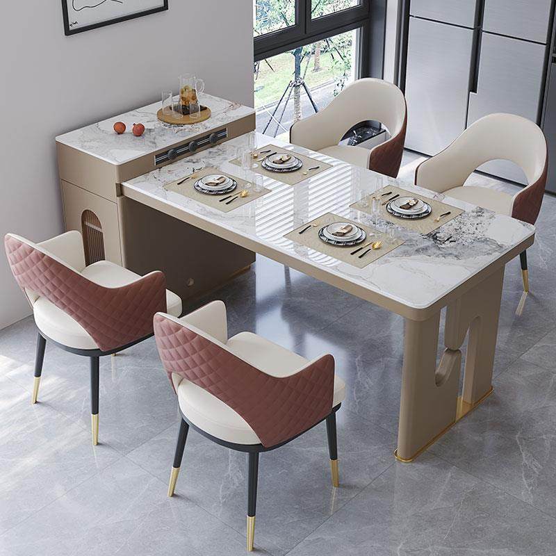 L7岩板餐桌轻奢现代伸缩茶桌餐桌一体两用简约多功能家用小户型茶,收纳整理,烫衣板及配件,淘宝优惠券,粉丝福利购,淘宝优惠卷