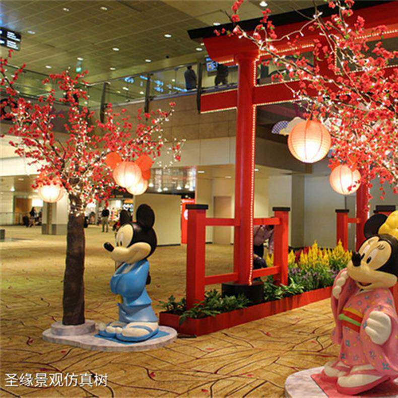 婚礼仿真桃花树仿真植物盆栽多用途仿真桃花树