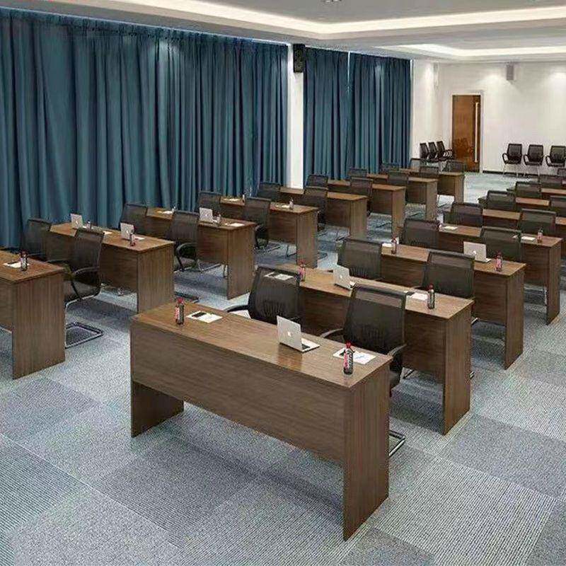 现代公司学习培训桌大会议室桌椅组合实木办公双人长条会议桌