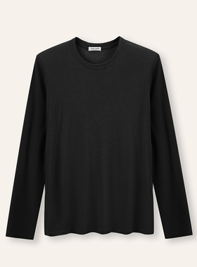 STELLAM女装SIRI 天丝圆领长袖上衣内搭柔软透气简约