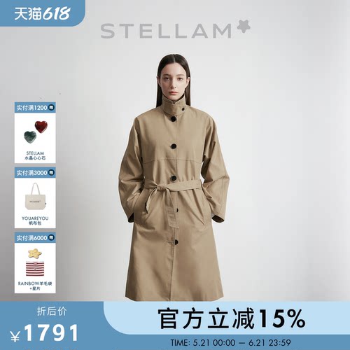 风衣女廓形经典利落中长大衣