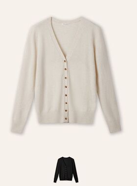 STELLAM女装AMELIA純羊绒开衫针织衫女薄款外套