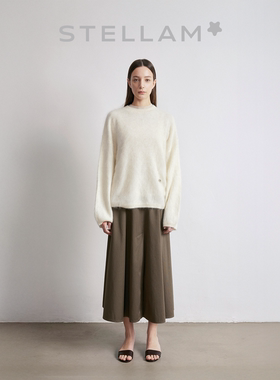 STELLAM女装SUPERIOR 羊毛慵懒风宽松长袖上衣高级感羊毛针织衫