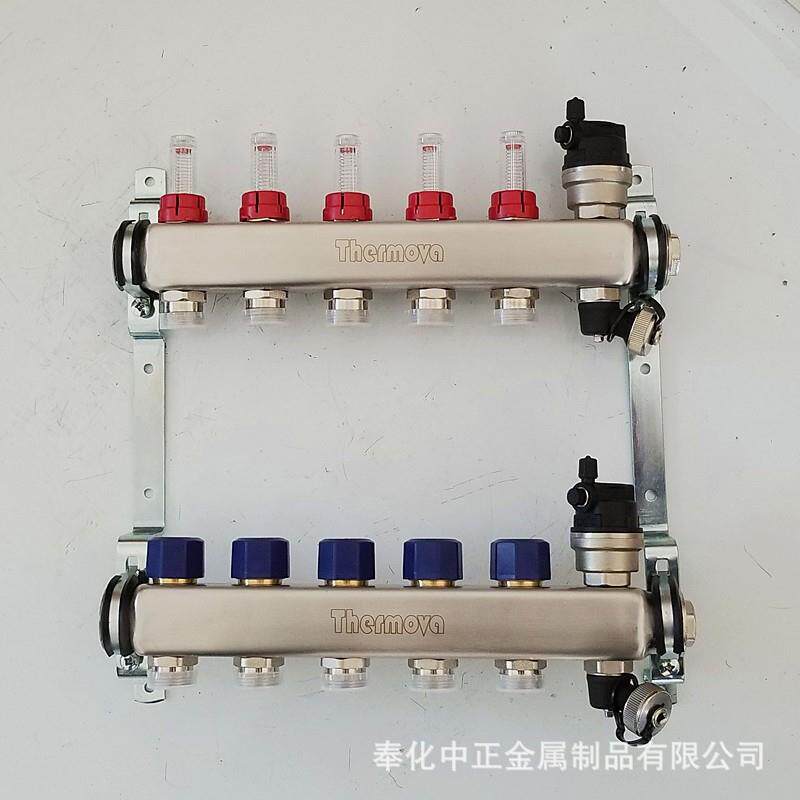 不锈钢304地暖家装分水器，宁波地暖不锈钢分水器