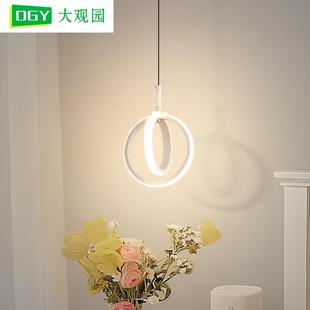 床头吊灯卧室灯极简小吊灯圆形灯具北欧现代简约创意床头灯饰314L