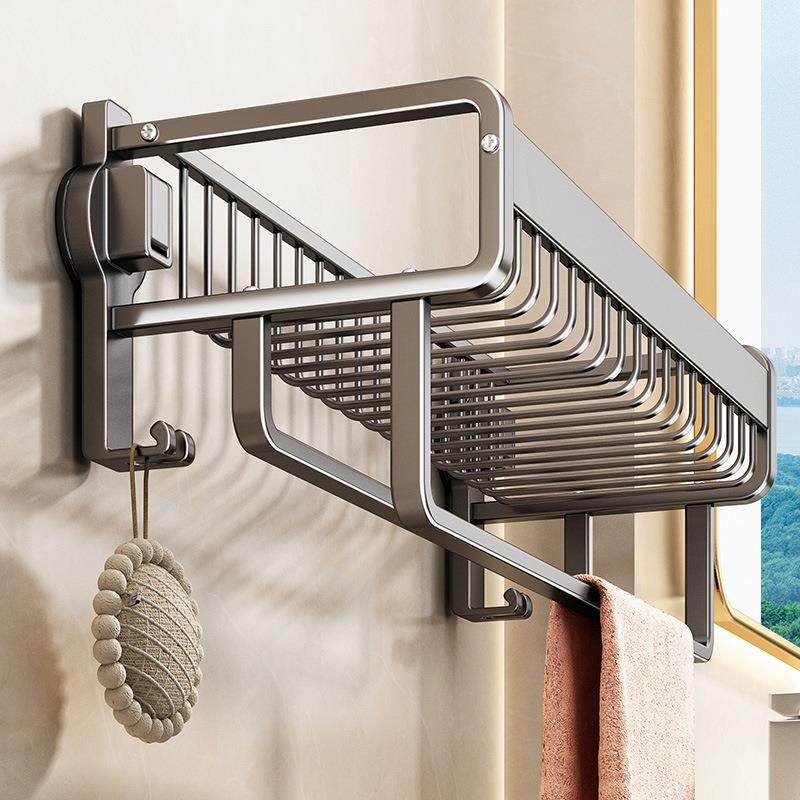 优勤毛巾架免打孔卫生间置物架厕所收纳太空铝洗手间浴室浴巾网篮,收纳整理,烫衣板及配件,淘宝优惠券,粉丝福利购,淘宝优惠卷