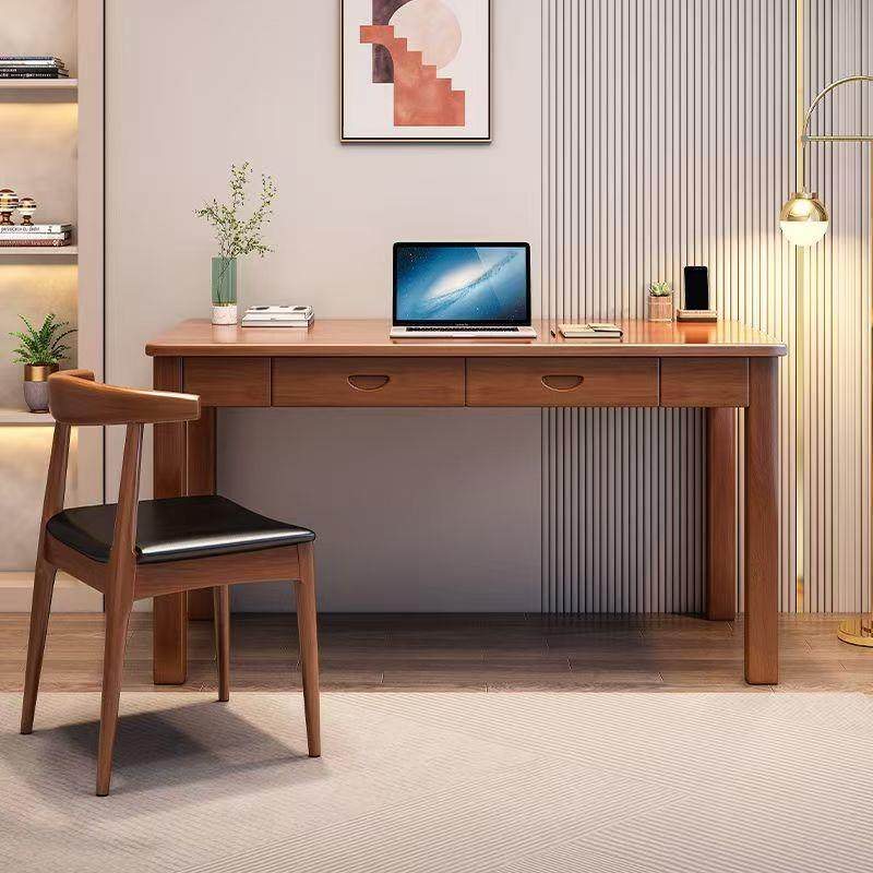 全实木书桌书房工作台简易电脑桌办公桌简约家用卧室学生写字桌子
