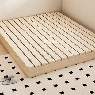 无床头背板床板实木防潮排骨架铺板榻榻米床架子民宿家用日式矮床