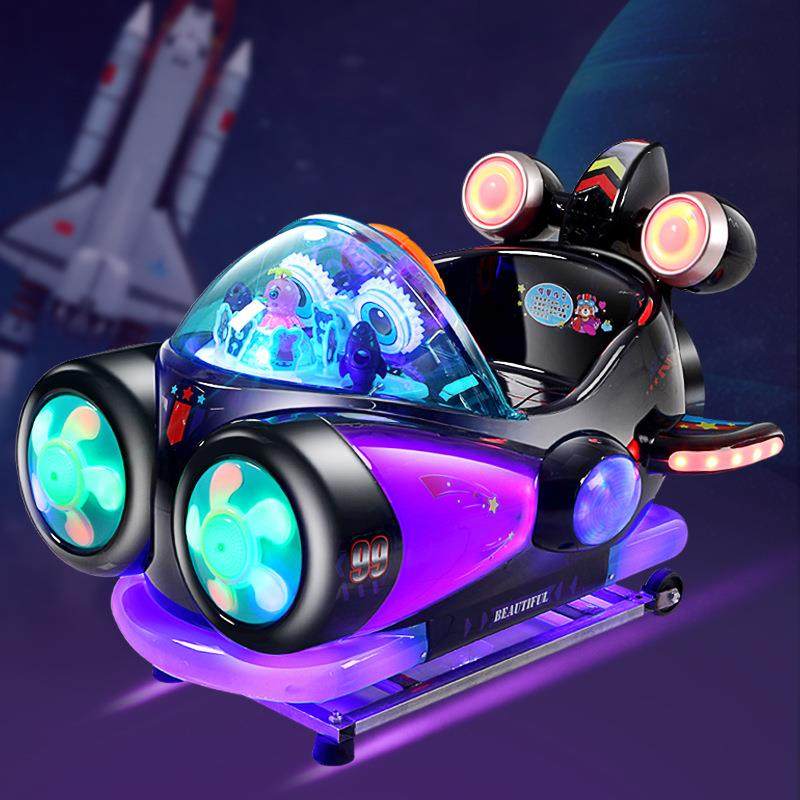 直销新款宇宙飞船摇摆机儿童电动摇摇车商用小孩玩具车小型马