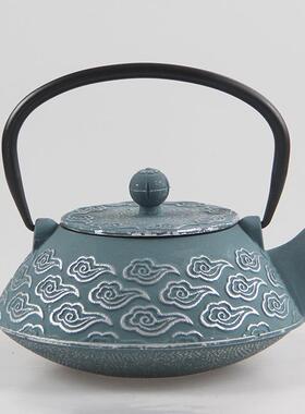800ml祥云铸铁壶带过滤网煮水泡茶生铁茶壶茶室摆件2-3人用茶壶